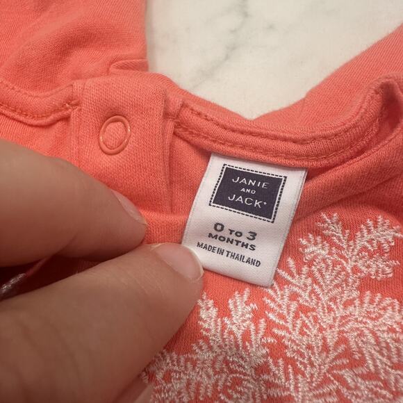 Janie and Jack Coral Embroidered Ruffle Romper - Picture 8 of 9